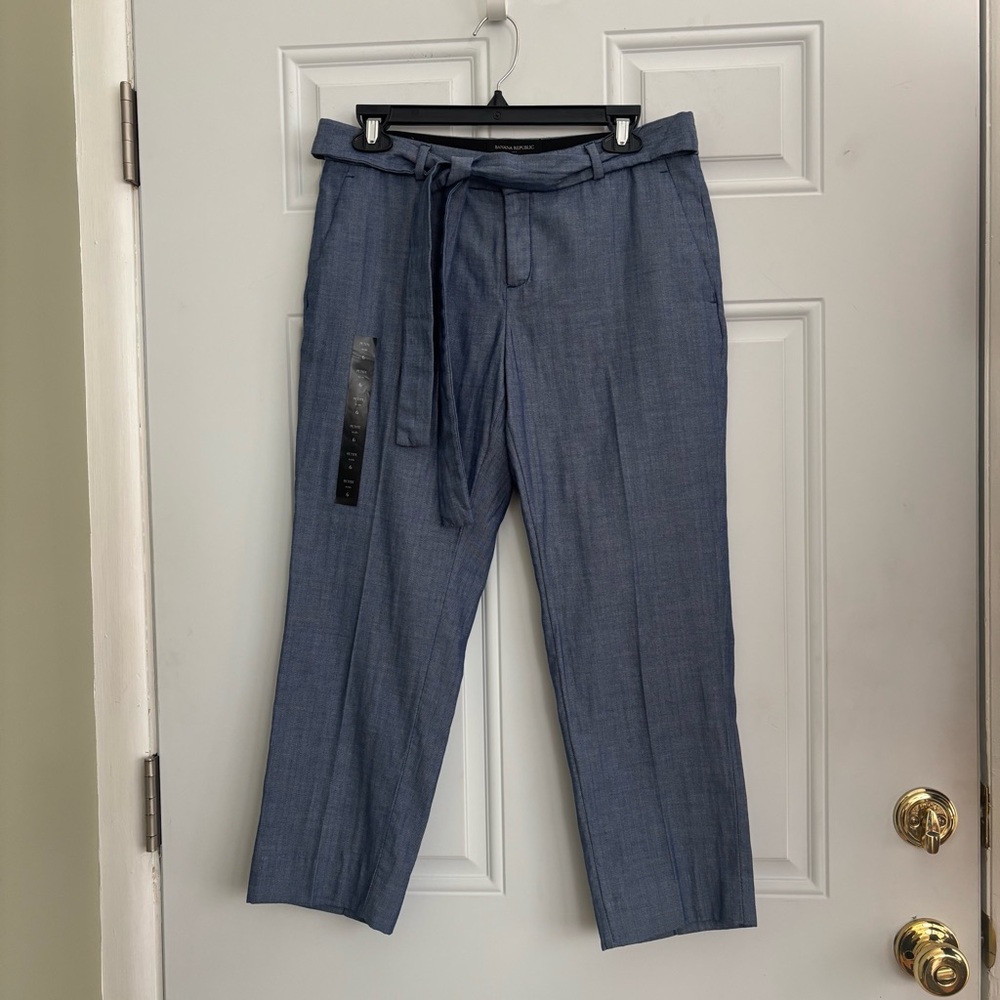 NWT Banana Republic Avery Straight Leg Cropped Pants, Size 6 Petite